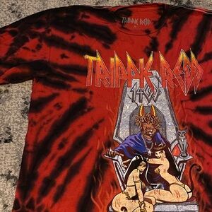 official trippie redd red and black tie dye excitement graphic tee
